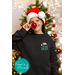 Christmas Long Sleeve Monogram Shirt with Santa Hat and Optional Matching Sticker - Festive Personalized Tee