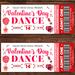 Customizable Valentine's Day School Dance Flyer and Ticket Bundle Template