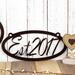 Oval established year metal sign, in copper vein powder coat.