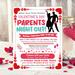 Editable Parents Night Out Valentine's Day Fundraiser Flyer Template