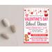 Editable School Heart Day Valentine's Dance Flyer Template