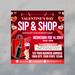 Editable Valentine’s Day Sip and Shop Event Flyer