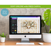 family tree, family tree template, canva genealogy, family gift, grandmother gift, grandfather gift, pedigree, family chart