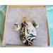 Moss Agate and gold-colored Sterling Silver Jewelry Set, Necklace and Earrings