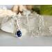 Blue Sapphire Sterling Silver Necklace