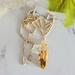 Moss, Gold Leaf and Mushroom Gold Toned Sterling Silver Necklace
