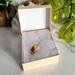 Moss, Gold Leaf and Mushroom Gold Toned Sterling Silver Necklace in packaging