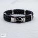 Braided Leather Bands adorned with a spooky skull clasp - Jon B Leather