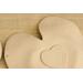 Bride & Groom's Table ceramic heart shaped dinner plate set with Hosta plant texture. Glazed in teal with maroon on adjacent edges. 8"x9"