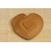 Heart shaped dinner plate with Hosta plant texture. Variegated glaze in blue around edges and olive green in the middle. 8"x9"