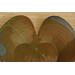 Heart shaped dinner plate with Hosta plant texture. Variegated glaze in blue around edges and olive green in the middle. 8"x9"