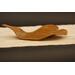 Ceramic leaf tray glazed in light tan with hints of blue with catalpa leaf texture. 7"x9"