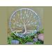 front view winter theme tree of life various light blue color beads adorn this 5 inch tree