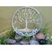 5 inch yarn wrapped hoop is the background for this wire tree adorned with various beads