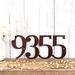 4 digit metal house number plaque, in copper vein powder coat.