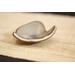 Ceramic heart shaped spoon rest. Glazed in grayish blue and purple colors. Approximately 3"x3.5"