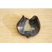 Ceramic heart shaped spoon rest. Glazed in blue and cream colors. Approximately 3"x3.5"