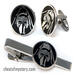 star wars kylo ren cufflinks and tie clip set
