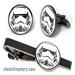 star wars stormtrooper cufflinks and tie clip set