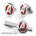 marvel's avengers cufflinks and tie clip set