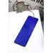 Back of bookmark solid royal blue and jute rope tassel.
