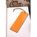 Back of bookmark solid orange and jute rope tassel.