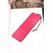 Back of bookmark in solid hot pink and jute rope tassel.