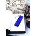 Back of bookmark royal blue with jute rope tassel