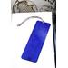 Back of bookmark solid royal blue and jute rope tassel.