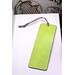 Back of bookmark, solid lime green.