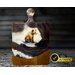 Cherry Hardwood Charcuterie Cheese Board adorned with original resin artwork and a charming watercolor painting of a sitting bear.