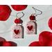 Red Heart Dangle Glitter Earrings