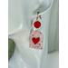 Red Heart Dangle Glitter Earrings