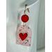 Red Heart Dangle Glitter Earrings