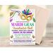 Editable Mardi Gras Ball Invitation Flyer and Ticket Bundle Template