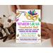 Editable Mardi Gras Ball Invitation Flyer and Ticket Bundle Template