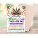 Customizable Mardi Gras Masquerade Ball Invitation Flyer and Ticket Bundle Template