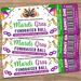 Customizable Mardi Gras Masquerade Ball Invitation Flyer and Ticket Bundle Template