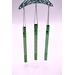 Close up of metal chimes and silver line