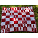 A Chess Game on an Overlay Mosaic Crochet Blanket from using the Pattern and Charts 
Front View - Using the negative Stitch. 