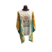 Ladies poncho with vintage Kantha cotton sleeves
