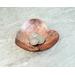 hand hammered hand forged 3-1/4" copper heart trinket dish, 3/4" deep.