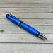 blue and chrome pen