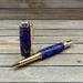 purple dyed black ash burl wood pen