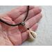 detailed onyx & shell pendant necklace