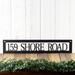 Rectangular metal address sign, in matte black powder coat.