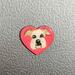 red heart mini magnet hand drawn and painter