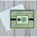 Happy St. Patrick's Day greeting card with green scrapbook paper, green cardstock and a "Happy St. Patrick's Day" sentiment in green ink.