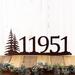 5 digit pine tree metal house number sign, in copper vein powder coat.
