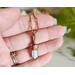 Rainbow Moonstone and Opal Copper Wire Wrapped Necklace detailed shot